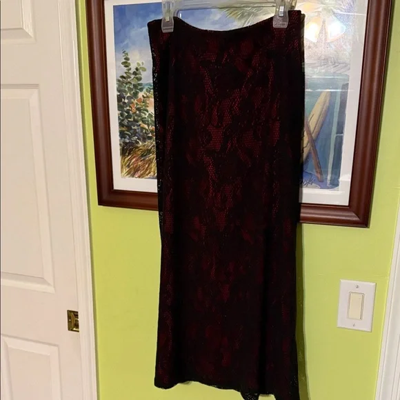 Lip Service Red and Black Maxi Skirt - Picture 1 of 2